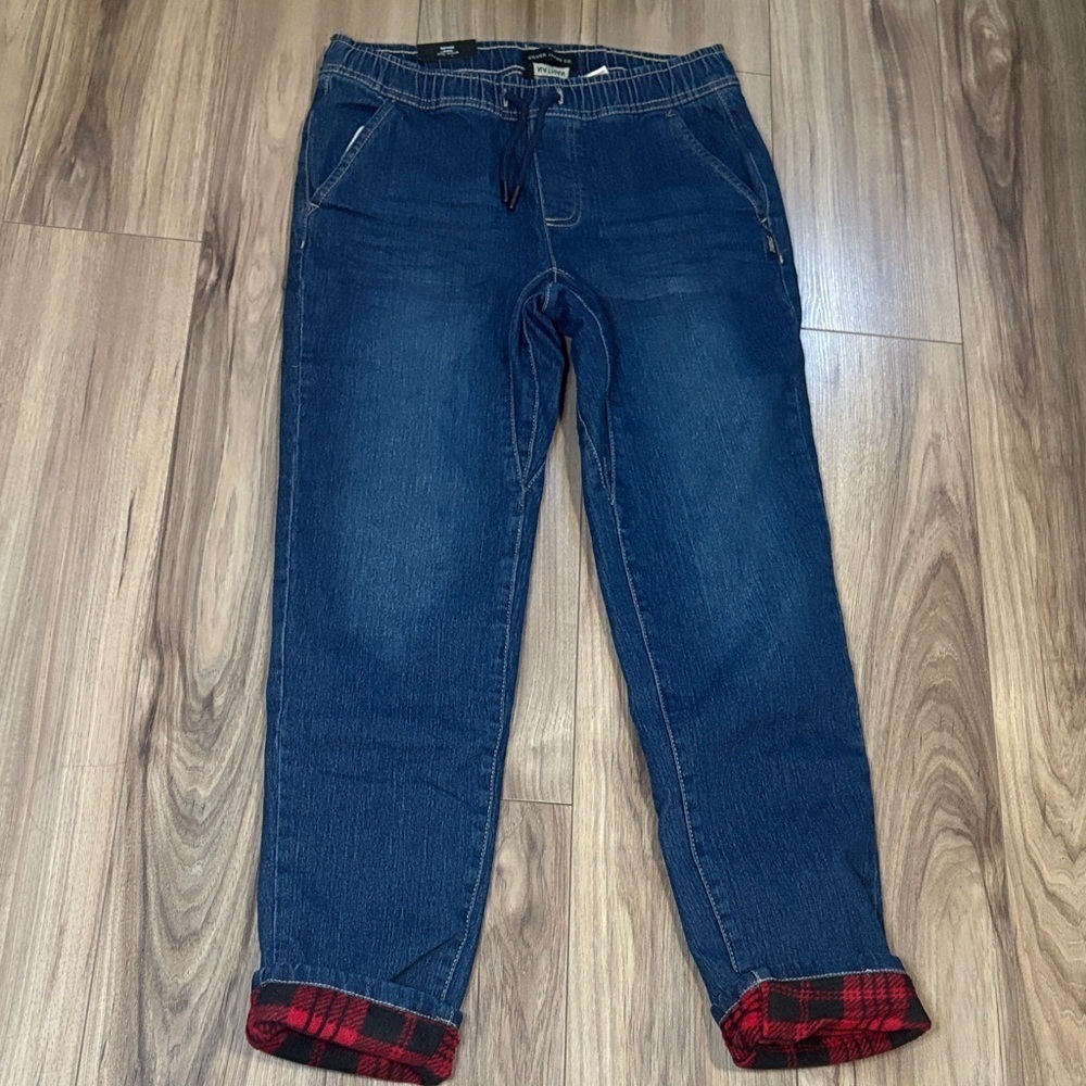 Silver Jeans Denim Lined with Red Plaid Fleece